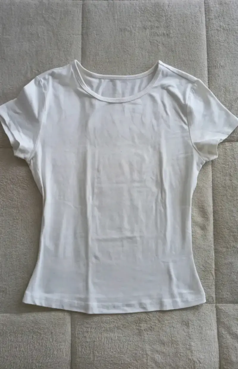 Polera Blanca Básica de Algodón - 1