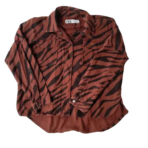 Chaqueta animal print color terracota de Zara - 1