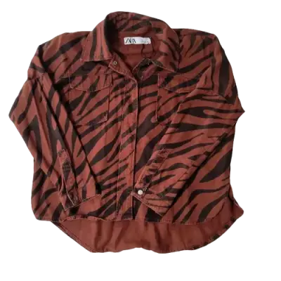 Chaqueta animal print color terracota de Zara - miniatura 1
