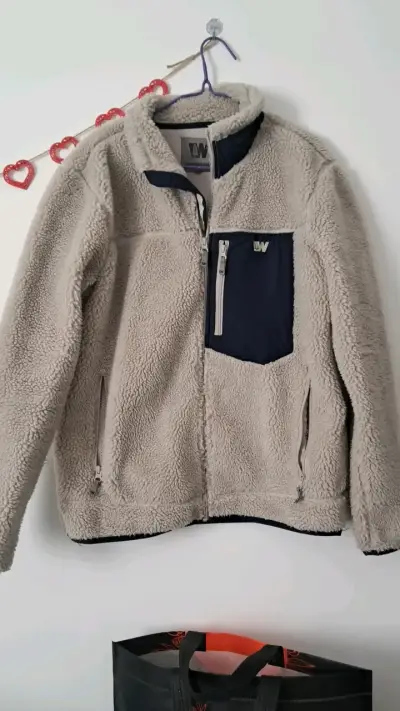 Chaqueta de polar Weinbrenner beige con bolsillo - miniatura 1