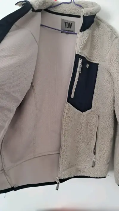 Chaqueta de polar Weinbrenner beige con bolsillo - miniatura 3