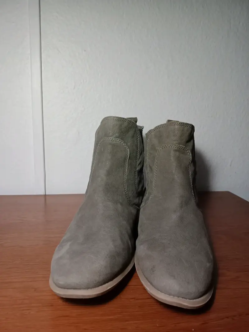 Botines de gamuza verde oliva para mujer - 2