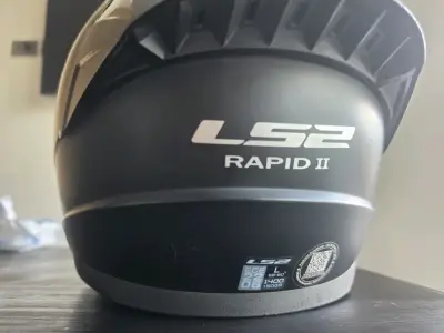Casco de moto LS2 negro con visor azul - miniatura 5