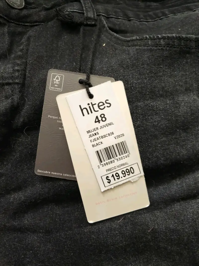 Jeans negros mujer juvenil Hites talla 48 - 2