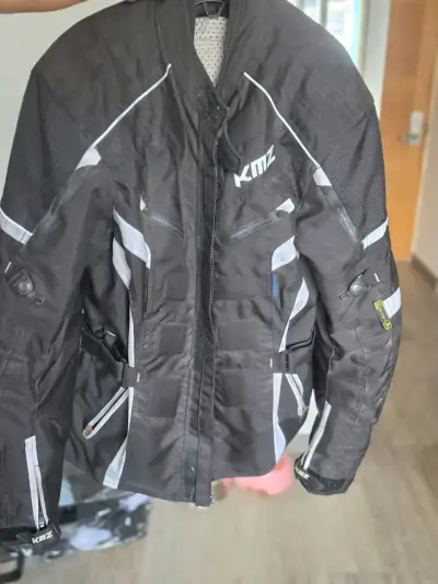 Chaqueta de moto KMZ negra con protecciones - miniatura 1
