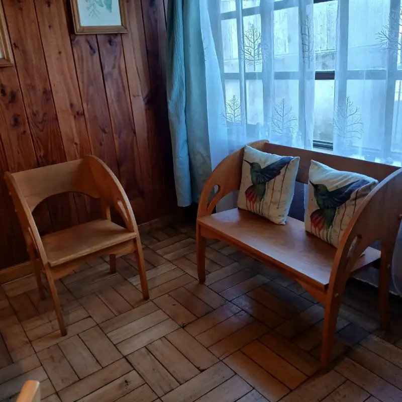 Juego de sillas de madera para sala - 1