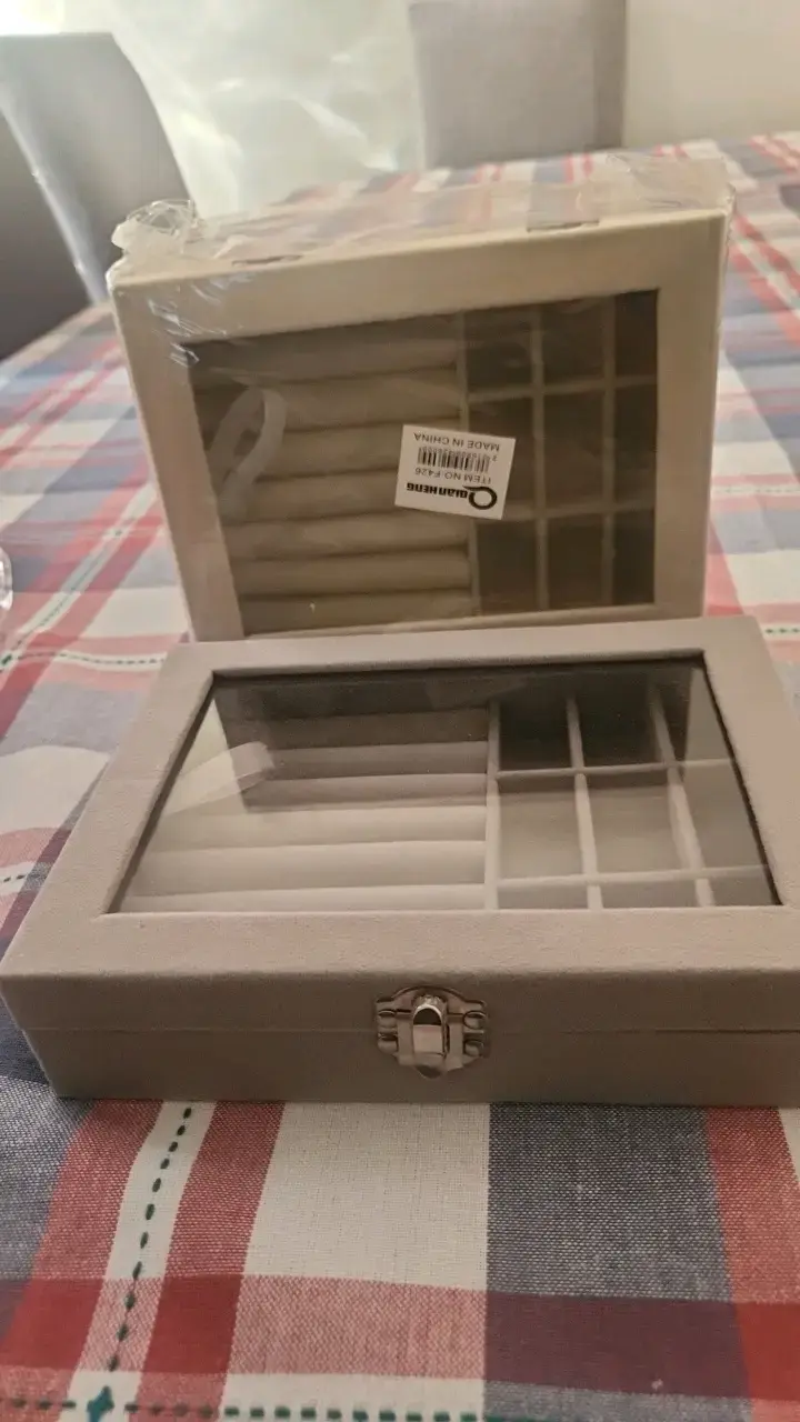 Caja organizadora de joyas con tapa de vidrio - 2