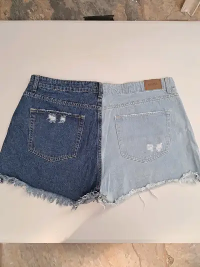 Shorts de mezclilla bicolor NUEVOS Sybilla t.48 - miniatura 6