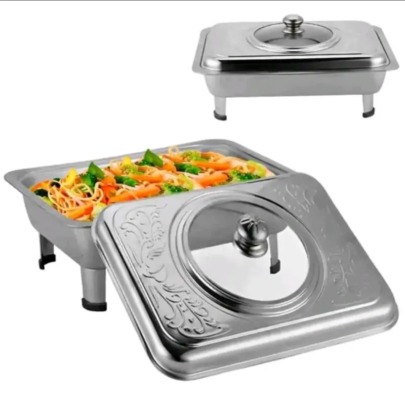 Chafing Dish de Acero Inoxidable con Tapa