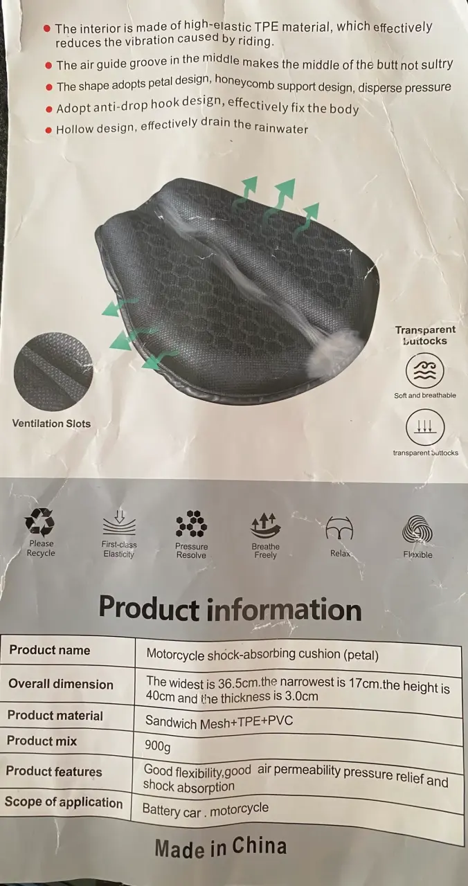 Cojín Absorbente de Impactos para Moto - 2