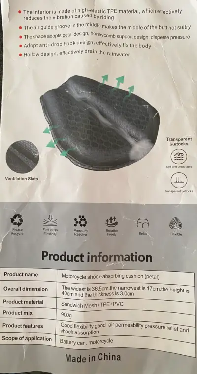 Cojín Absorbente de Impactos para Moto - miniatura 2