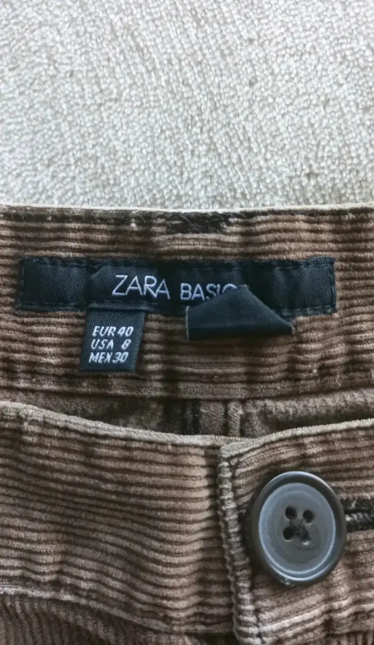 Pantalones de pana marrón Zara Basic - 2