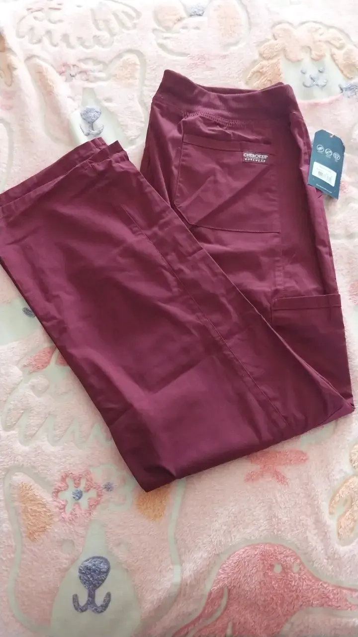 Pantalones médicos clinico Cherokee color burdeosM - 3