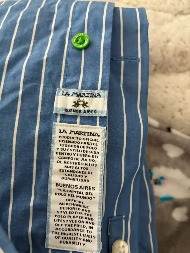 Camisa a rayas azul La Martina Blue Tag - 3