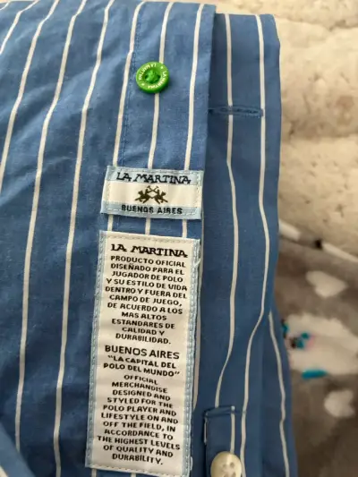 Camisa a rayas azul La Martina Blue Tag - miniatura 3