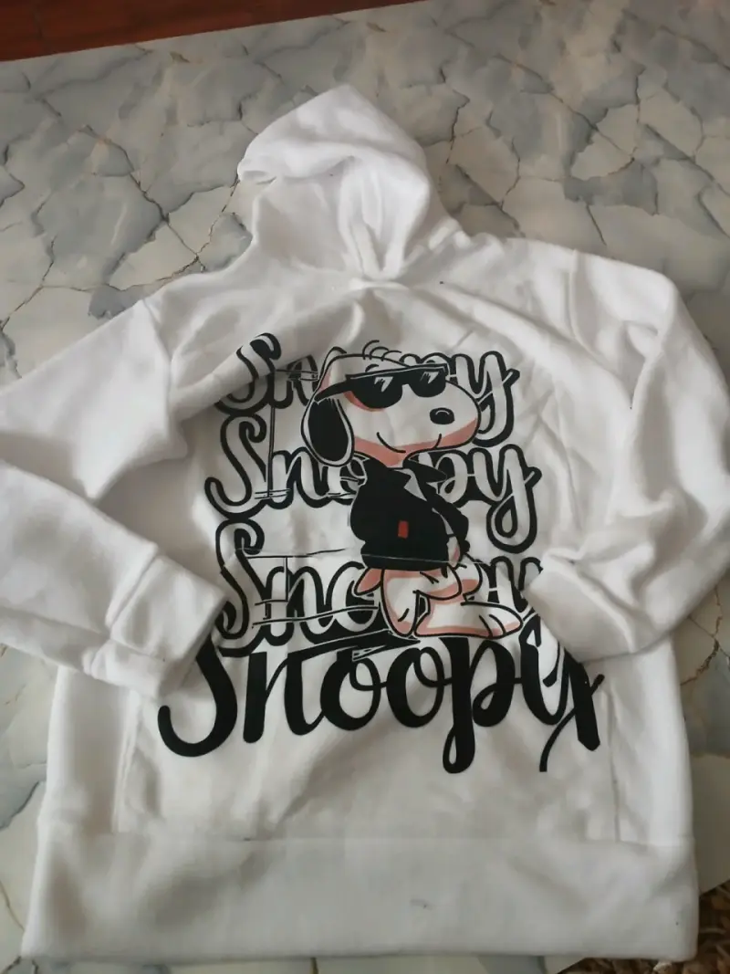 Polerón con capucha de Snoopy blanco