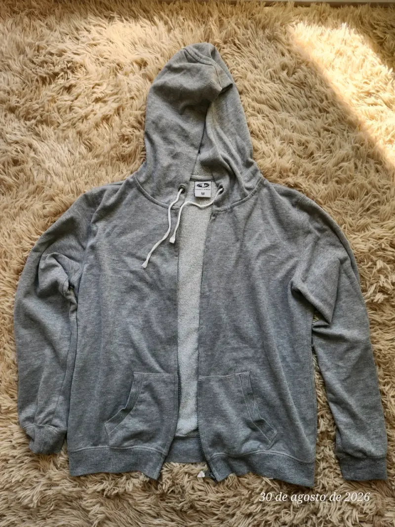 Polerón con capucha gris unisex - 2