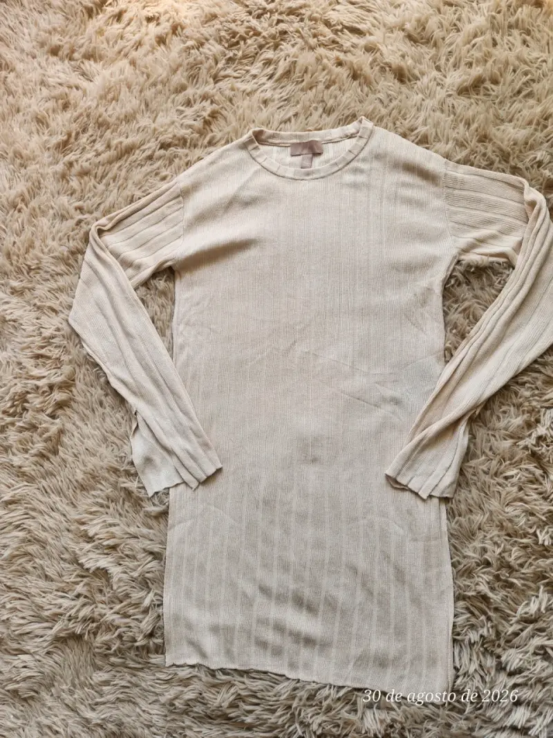 Vestido de punto beige H&M talla XS