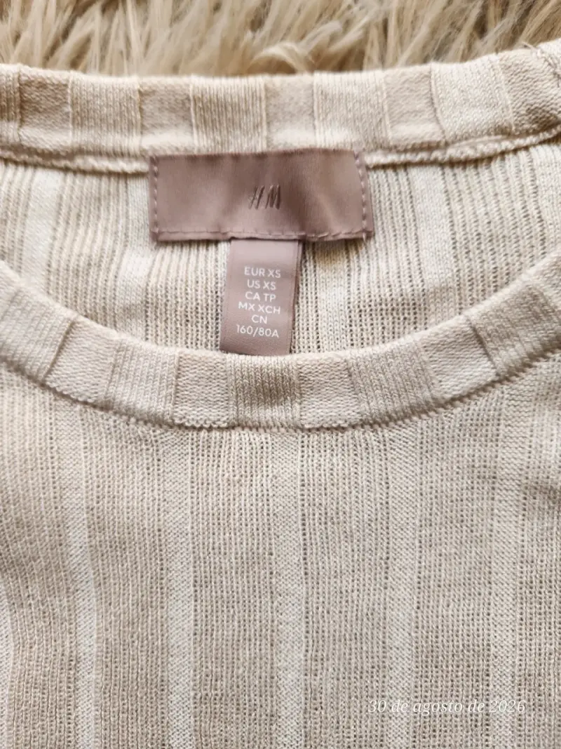 Vestido de punto beige H&M talla XS - 2