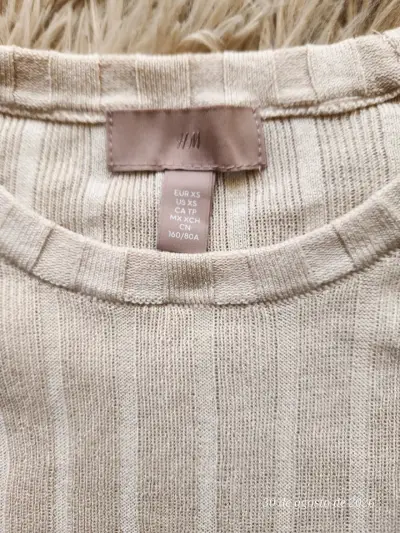 Vestido de punto beige H&M talla XS - miniatura 2