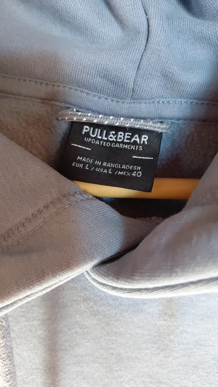 Polerón con capucha azul Pull&Bear talla L - 2