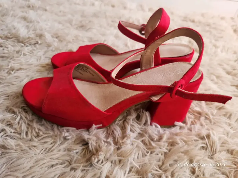 Sandalias de tacón rojo para mujer - 2