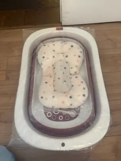 Tina de baño plegable para bebé con cojín de estrellas - miniatura 1