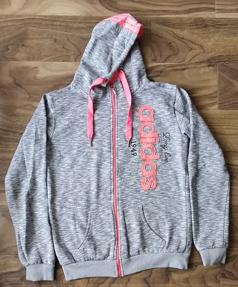 Polerón con capucha gris Adidas para mujer - 1