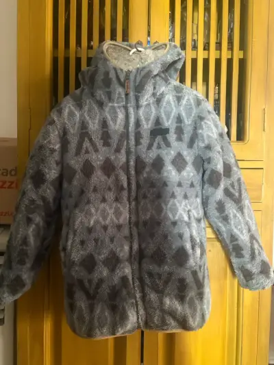 Chaqueta de lana con capucha Buffalo reversible - miniatura 3
