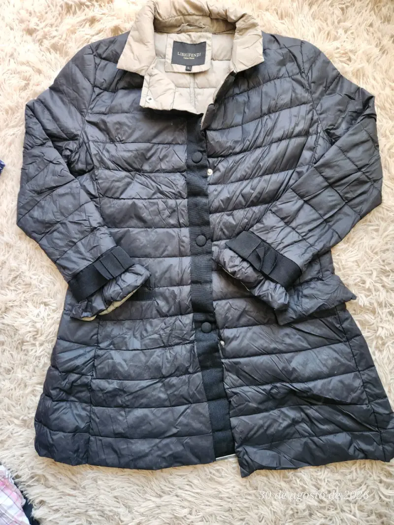 Abrigo acolchado negro Lishifendi para mujer