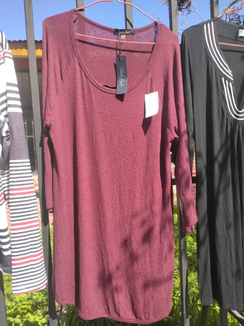 Vestido burdeos manga larga Lady Rock