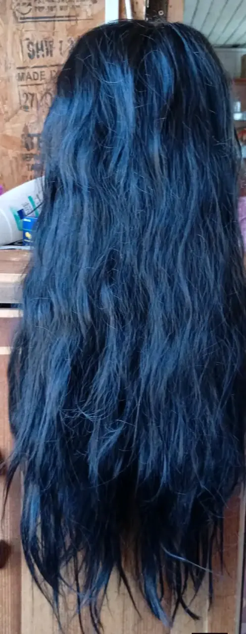 Peluca larga negra - 3