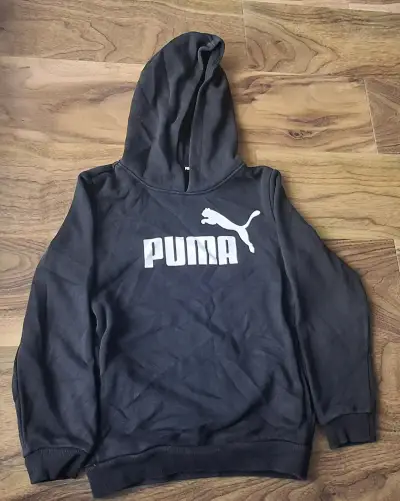 Polerón con capucha Puma negro para niños - miniatura 1