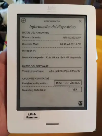 E-Reader Kobo Touch Blanco N905 - Como Nuevo En Ca - miniatura 4
