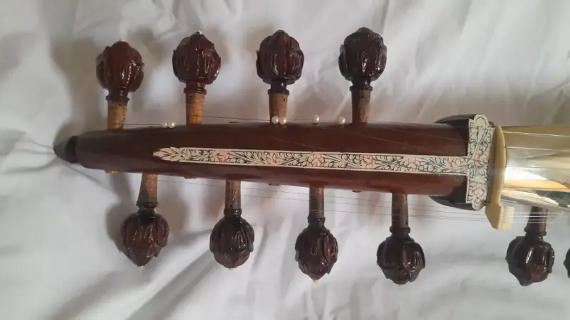 Sarod de madera, instrumento musical Hindú - 1