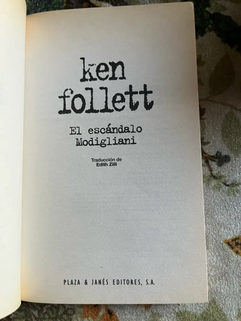 Libro 'El escándalo Modigliani' de Ken Follett - 2