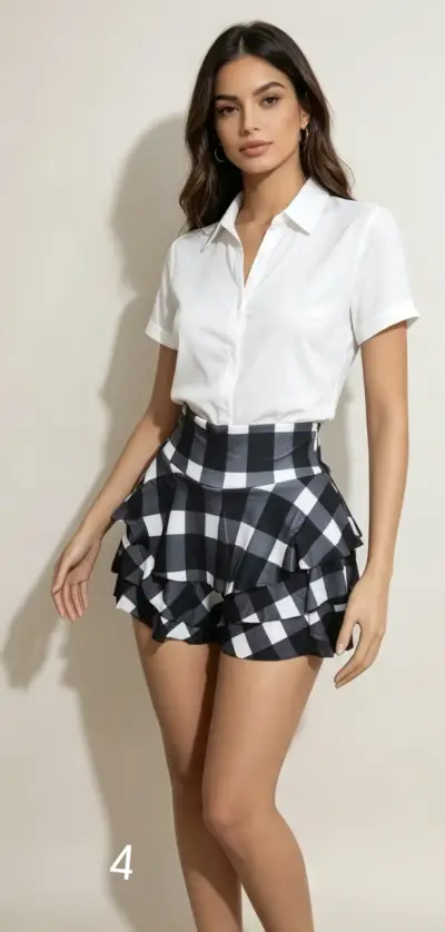 Shorts con estampado animal y volantes - miniatura 4