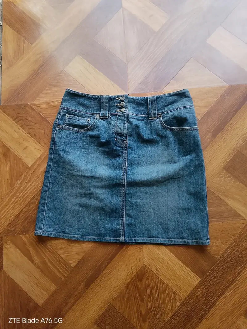 Falda de mezclilla midi, talla 38/40 - 1