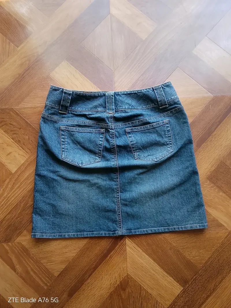 Falda de mezclilla midi, talla 38/40 - 3