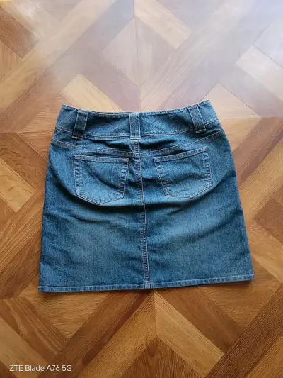 Falda de mezclilla midi, talla 38/40 - miniatura 3