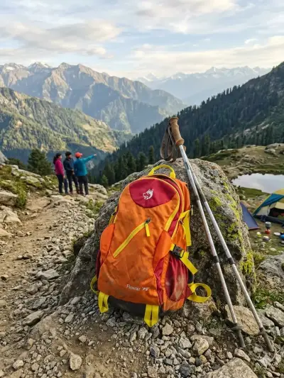 Mochila de senderismo Flowair 25L naranja y roja - miniatura 3