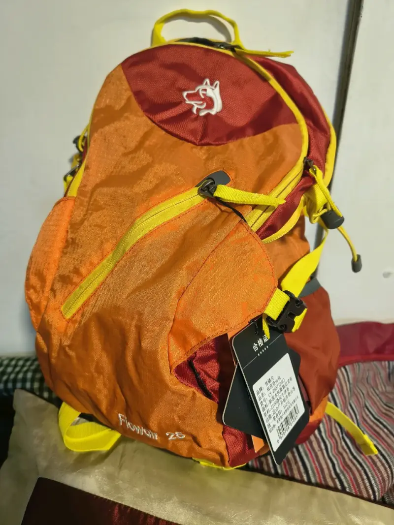 Mochila de senderismo Flowair 25L naranja y roja - 4