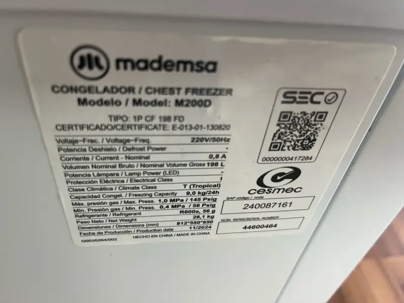 Congelador horizontal Mademsa M200D blanco - 3