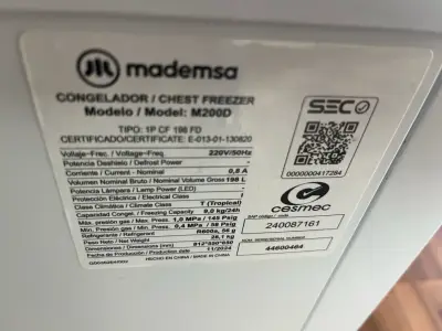 Congelador horizontal Mademsa M200D blanco - miniatura 3