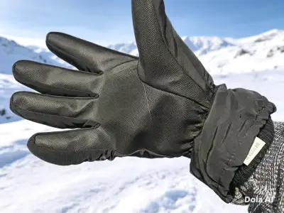Guantes de esquí impermeables negros - miniatura 4