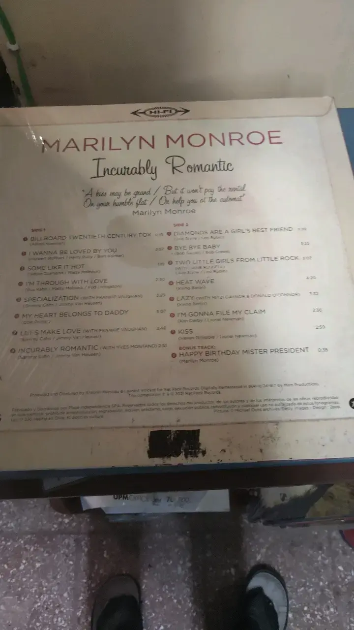 Vinilo Edición Limitada Marilyn Monroe Incurably Romantic - 3