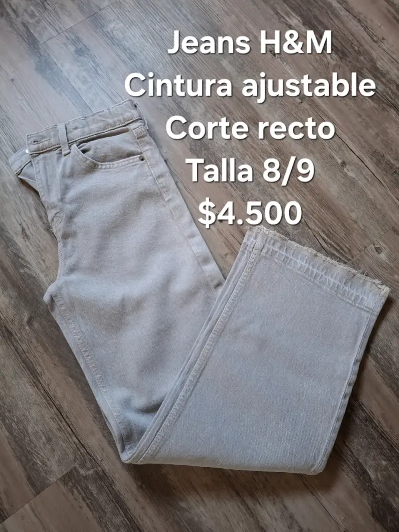 Jeans H&M cintura ajustable corte recto talla 8/9