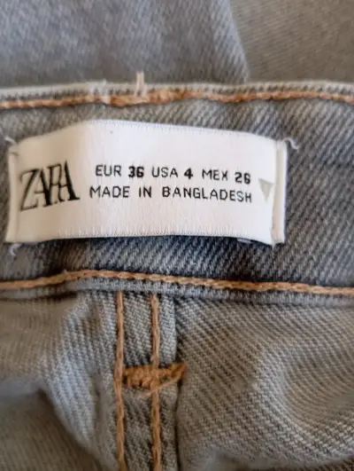 Jeans Zara Talla 36 Azul Claro - miniatura 3