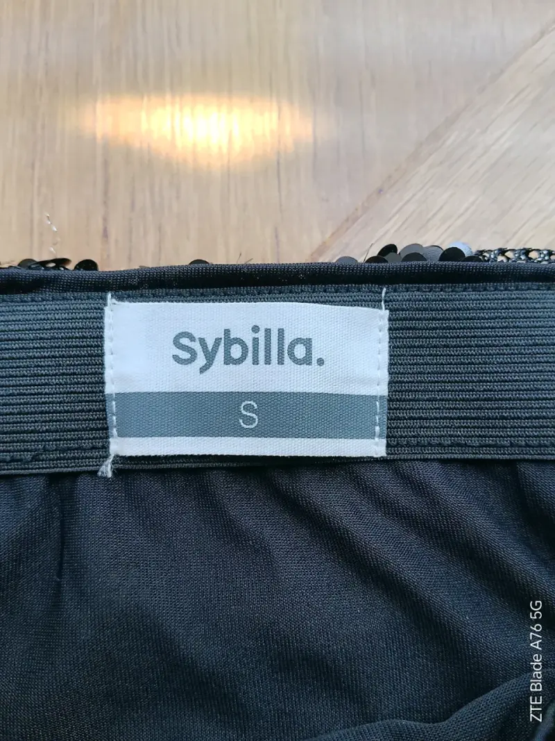 Falda larga negra con lentejuelas Sybilla - 2