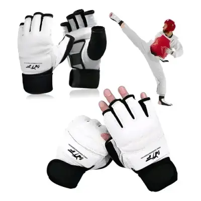 Guantes de Taekwondo WTF blancos con protección - miniatura 4